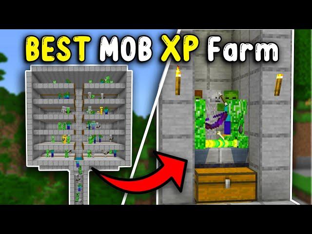 BEST MOB XP Farm Minecraft Bedrock 1.21! (No Spawner)