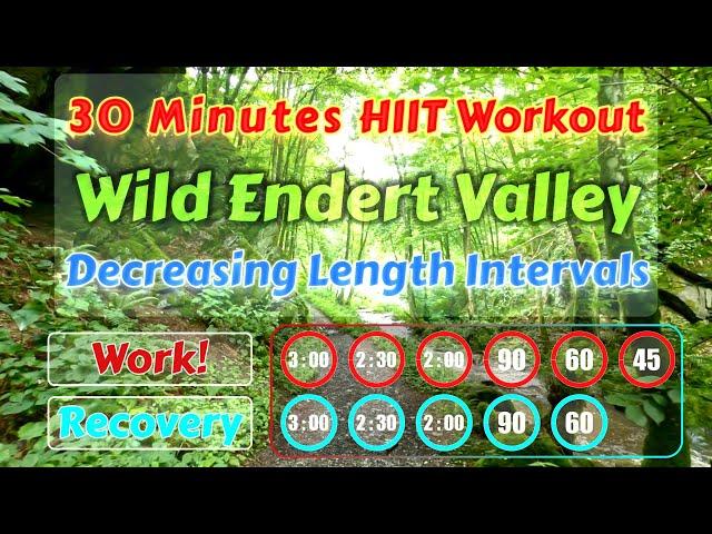 30 Minute HIIT Workout - Virtual Scenery for Treadmill, Elliptical, Powerwalk - Wild Endert Valley