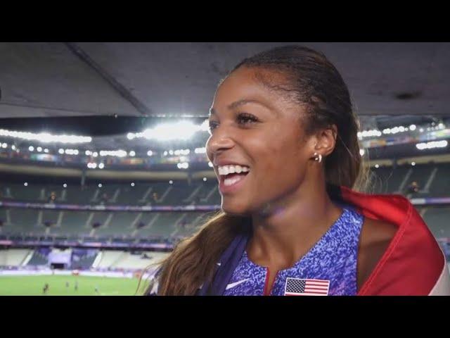 Gabby Thomas describes feeling of winning gold at Olympics