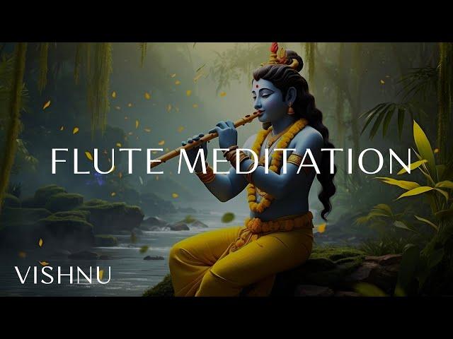 Vishnu's Flute Meditation for Inner Peace. Relaxing rain and Indian Flute