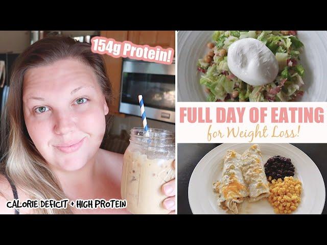 FULL DAY OF EATING for WEIGHT LOSS! Calorie Deficit + High Protein! Weight Loss Journey 2024