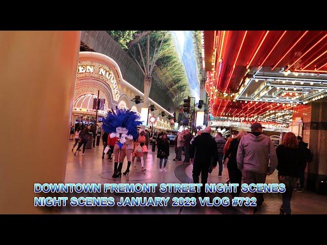 DOWNTOWN FREMONT STREET LAS VEGAS NIGHT SCENES JANUARY 2023 VLOG #732