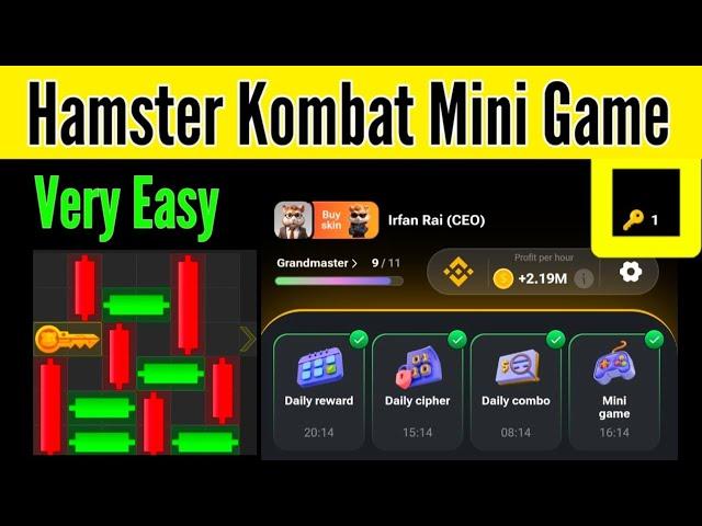 Hamster Kombat kombat mini game | hamster kombat key | hamster Kombat new update