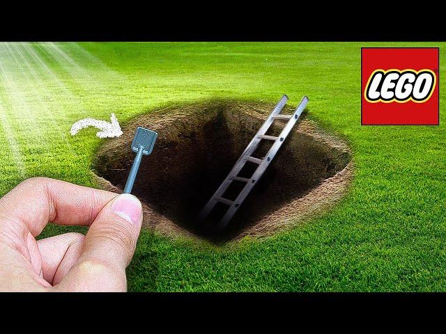 I dug a secret underground bunker using ONLY a LEGO shovel...