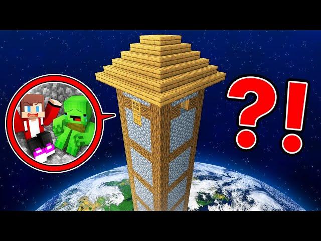 Mikey and JJ Got Stuck On THE TALLEST HOUSE in Minecraft (Maizen)