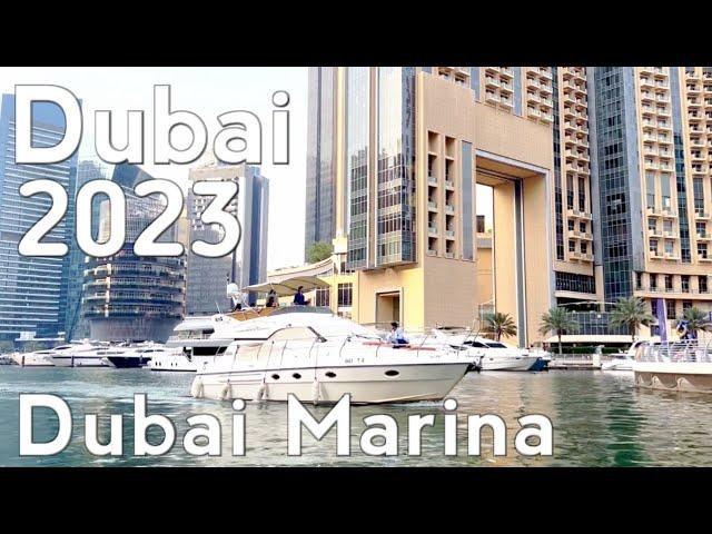 Dubai Marina Summer Walking Tour 4K | United Arab Emirates 