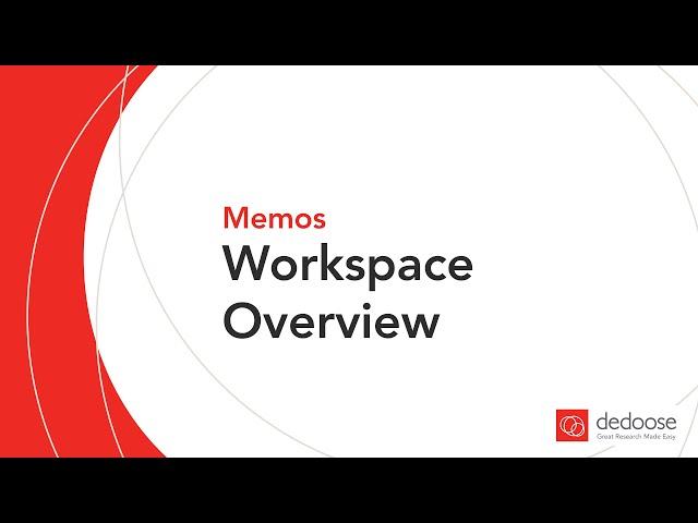 Memos Workspace: Organizing and Viewing Memos | Qualitative Data Analysis with Dedoose
