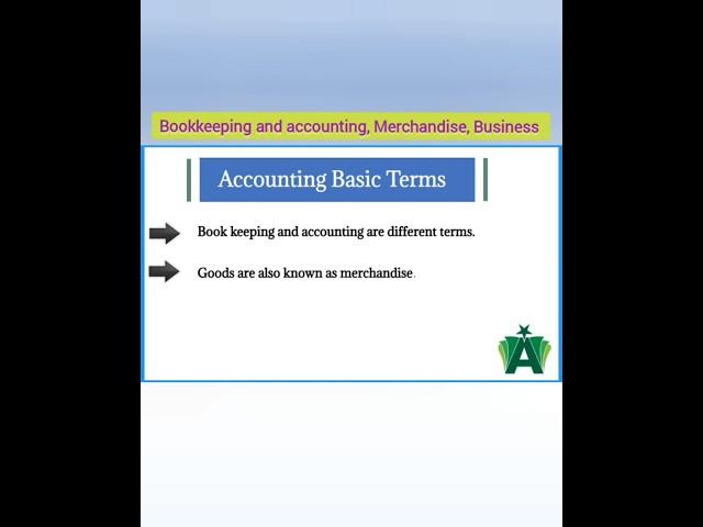 Accounting Basic Terms: #shortvideo #shorts