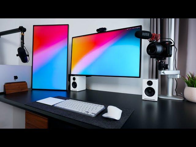 Clean Modern Desk Tour | Dual Monitor Setup