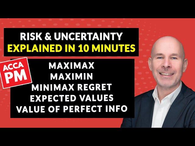 Risk & Uncertainty Simplified | ACCA PM | MaxiMax, MaxiMin, MiniMax Regret, Value of Perfect Info