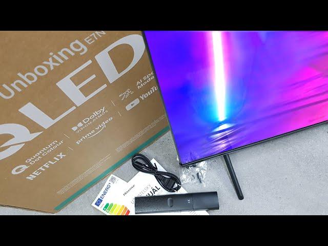 HISENSE E7N QLED Quick Unboxing + Setup with Demo