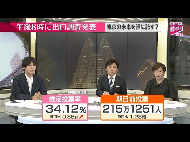 【見逃し選挙ライブ】 東京都知事選挙2024　開票速報 ──（日テレNEWSLIVE）