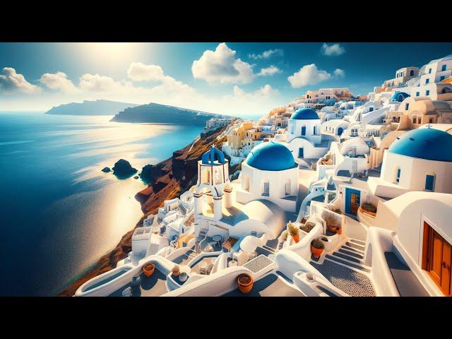 3hrs Walks in Santorini island, Greece | Earth Sound Walks