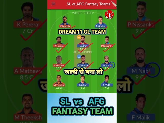 SL vs AFG Dream11 Team Prediction Today | SL vs AFG Dream11 Prediction #viral #possible11