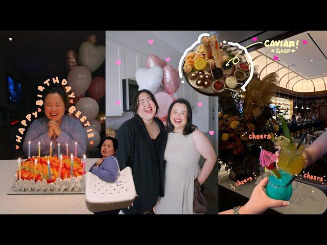 BESTIE'S B-DAY VLOG : Caviar and king crab for dinner, surprise b-day singing, opening gifts  