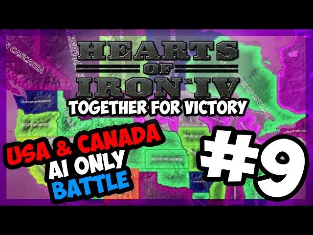USA STATES MOD | AI ONLY BATTLE - Hearts of Iron IV - TOGETHER FOR VICTORY - E.9