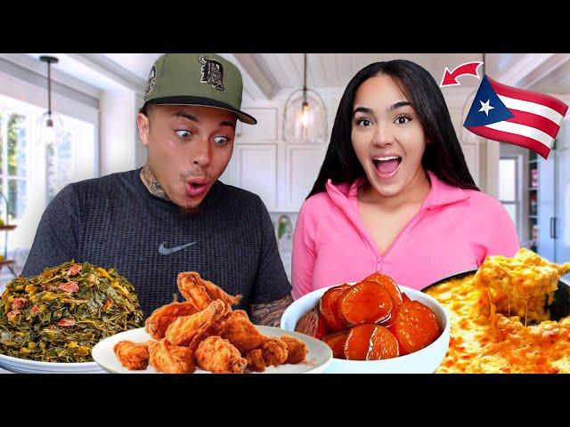 PUERTO RICAN Wife Tries AUTHENTIC SOUL FOOD For The First Time!