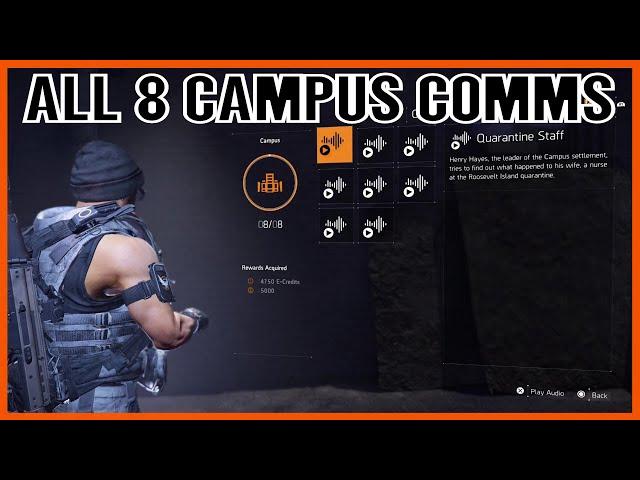 The Division 2 All Campus Comms Locations (Division 2 Comms Collectibles)