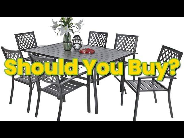 PHI VILLA 9 Piece Outdoor Dining Sets, Patio Table & Chairs Set for 8 with Swivel Patio Dining Chair