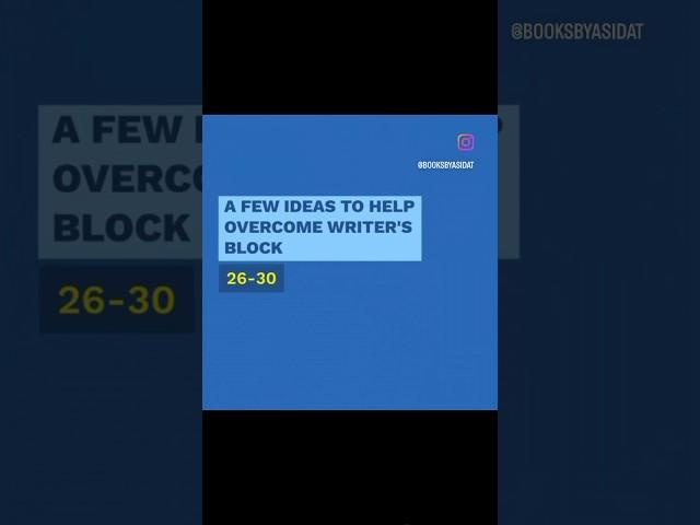 Did you know this about writers block? 26-30 of 50 #creativewriting