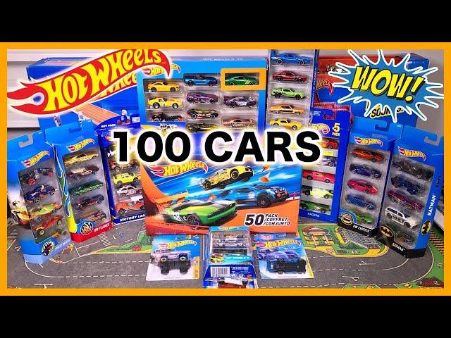 Opening 100 HOT WHEELS Card Surprise Toy Cars - Sports cars, Trucks, Muscle cars, Police, Racecars +