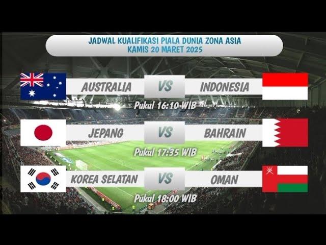 Jadwal Kualifikasi Piala Dunia Zona Asia | INDONESIA VS AUSTRALIA