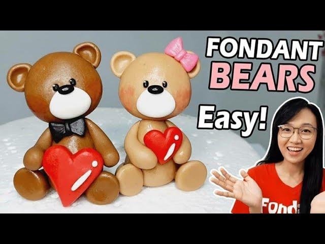 Valentine's Day Cake Topper | Teddy Bear Cake Toppers | Fondant Teddy Bears | Bear Cake Topper