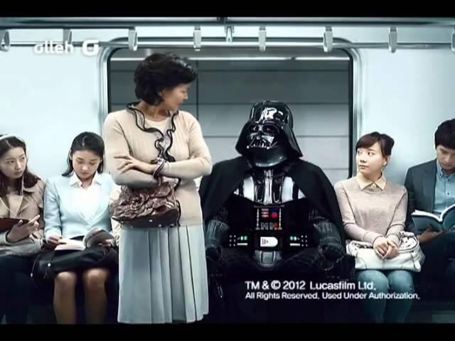 olleh KT LTE WARP commercial (subway) featuring Darth Vader