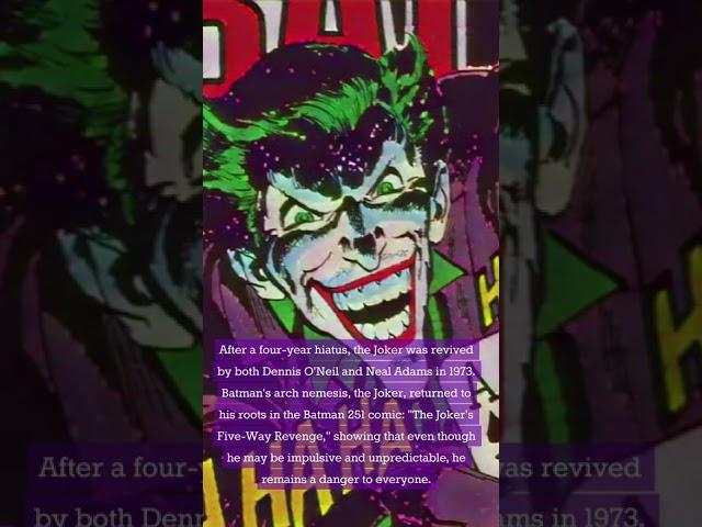 #shorts #joker #jokershorts Joker was revived by both Dennis O'Neil and Neal Adams in 1973