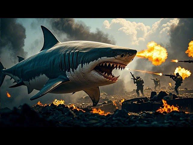 The mutant shark was unscathed by the fierce fire of the suicide squad