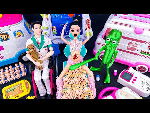19 Minutes Satisfying Video | Unboxing Cutest Barbie Pregnant Woman Giving Birth Baby, Ambulance Car