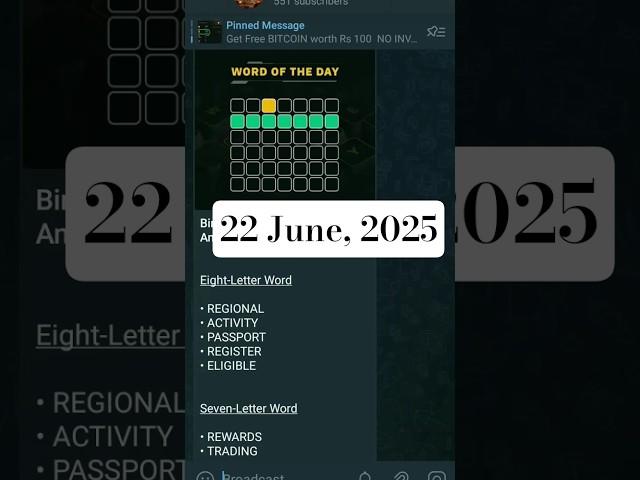 Binance Word of the day Answer for 19th June, 2025 #binance #crypto #binancewordofthedayanswer