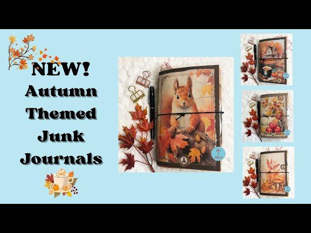 NEW Autumn Themed Junk Journal w Pumpkins, Apples & Trees Flip Through #junkjournals #autumncolors