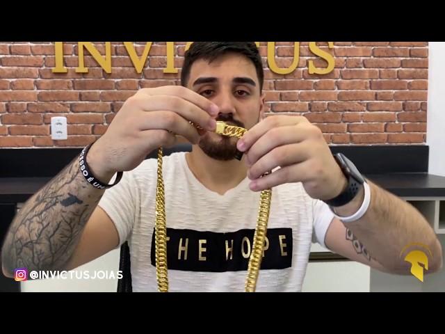 Correntes Masculinas Banhadas a Ouro 18k I Elos Duplos de 8mm, 10mm, 13mm e 15mm I Invictus Jóias