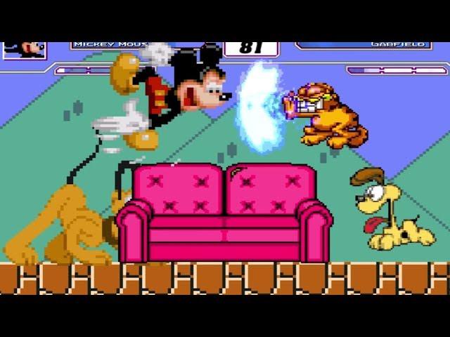 MICKEY MOUSE w/ PLUTO VS GARFIELD w/ ODIE | CAT VS MOUSE | FUNNY GAMING