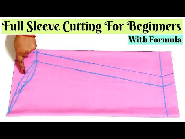 Full Sleeve Cutting For Beginners | Important Tips with Formula | Stitch By Stitch