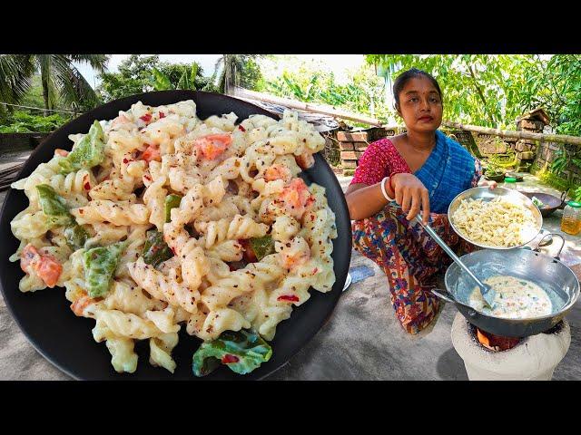 আজ সকালের টিফিনে বানালাম পাস্তার হোয়াইট সস রেসিপি│White Sauce Pasta│homemade pasta recipe