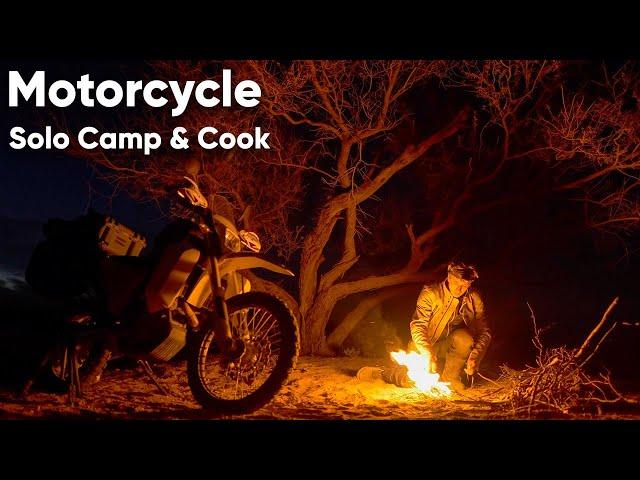 Solo Motorcycle Camping at a Noisy Hot Spring | Husqvarna 701 | ASMR Silent Vlog