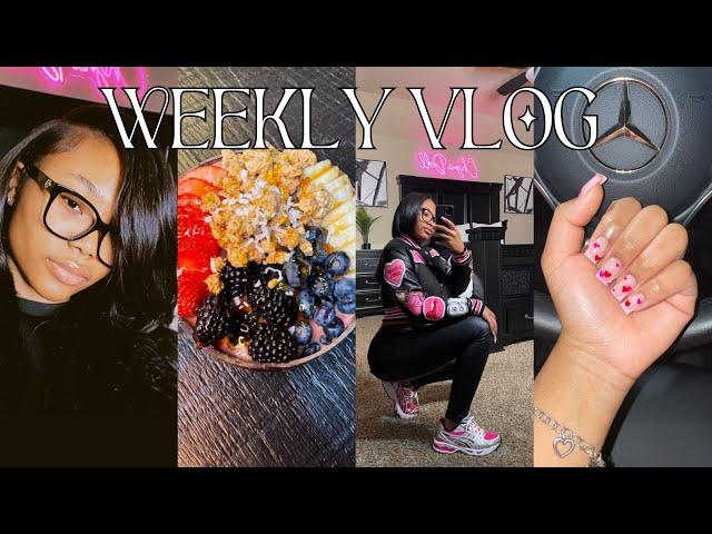 WEEKLY VLOG  Dropped my new varsity jackets, new hair, valentine nails, cooked + more