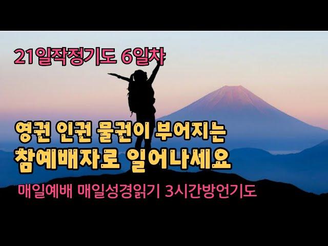 6일차] 영권 인권 물권이 부어지는 예배 참예배자로 일어나세요ㅣ21일작정기도ㅣ매일예배ㅣ매일성경읽기ㅣ3시간방언기도ㅣ레 18~20장ㅣ