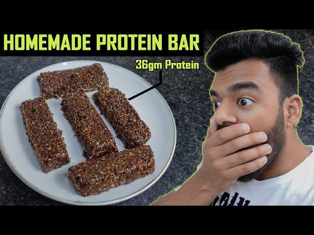 High Protein Bar Recipe At Home (36gm Protein) | No Cooking 