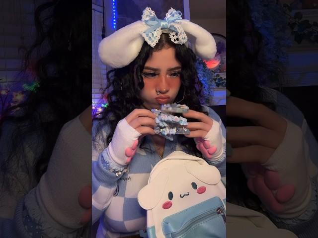 POV: That friend obsessed with Cinnamoroll🩵 #asmr #asmrtingles #sanrio #longnailsasmr #longnails