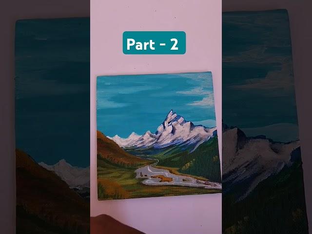 Mountain landscape painting ️#shorts #painting #artist #art #viralshorts #minivlog