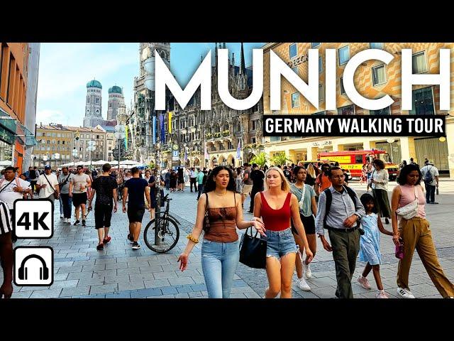 MUNICH, Germany  4K Walking Tour, Downtown Sunny Day 2024 ️