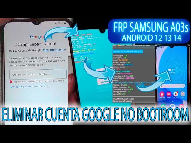 FRP SAMSUNG A03s VERSION S135DL ALL BIT QUITAR CUENTA GOOGLE UNLOCKTOOL