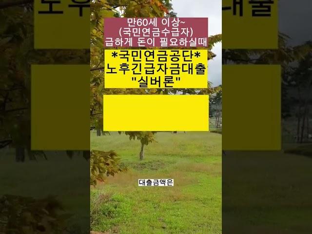 만60세이상~"노후긴급자금대출"#shorts