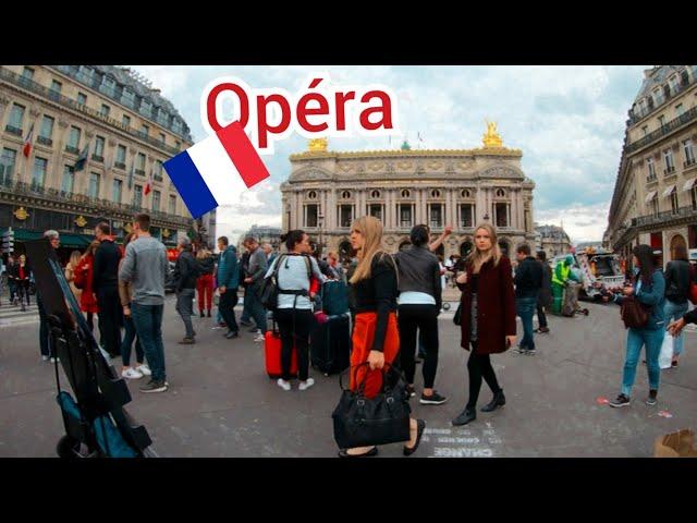 ⁴ᴷ Paris walking tour  Streets around Opéra and Passages, France 4K