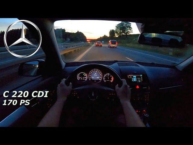 2010 MERCEDES BENZ C 220 CDI W204 170 PS NIGHT POV DRIVE AND TOPSPEED A3 PASSAU (60 FPS) (GPS) ASMR