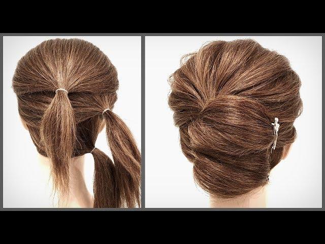 Простая и Быстрая прическа для коротких волос.Красивые прически пошагово. Fast hairstyle for short