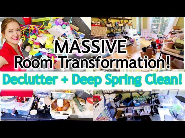 DECLUTTER! CLEAN DECLUTTER ORGANIZE // DECLUTTER AND SPRING CLEANING // ROOM TRANSFORMATION